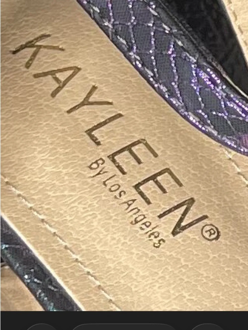 KAYLEEN By Los Angeles Iridescent Platform Sandals - Purple/Green